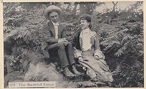 Shy Bashful Love Lover Nervous Romance Man With Lady Antique Real Photo Postcard