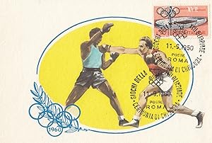 Boxing Olympic Games Postcard Vintage 1960 First Day Cover