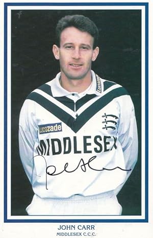 John Carr Middlesex Cricketer Cricket Hand Signed Card Photo