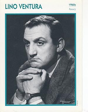 Lino Ventura Astrology French Actor Rare Italian 8" x 5" Film Photo Card