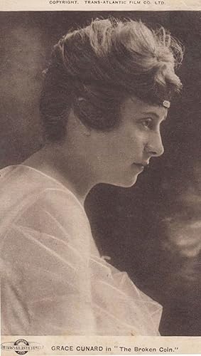 Grace Cunard In The Broken Coin Film Antique WW1 1918 Postcard