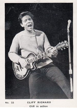 Cliff Richard In Action Playing Guitar Photo Vintage Trading Card
