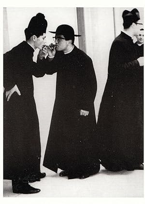 Mario Giacomelli Crazy Mad Chinese Monks Smoking Photo Postcard