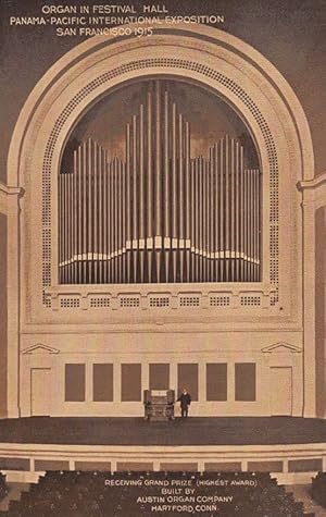 Organ in San Fransisco Festival Hall Award Wins Exposition 1915 WW1 USA Postcard
