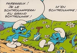 The Smurfs Gardening Rare French Comic Postcard