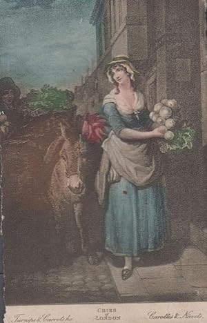 Cries Of London Turnips & Carrots Antique Postcard