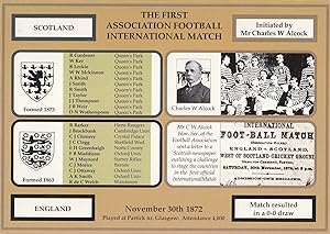 First Victorian Football International Match Scotland vs England 1872 Postcard
