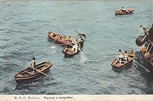 Madeira Portugal Rescue Boats Disaster Old Postcard