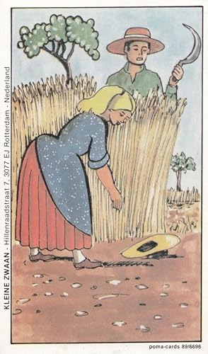 Dutch Holland Harvesting Cutting Hay Making Postcard