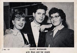 Cliff Richard With Mother & Cousin Rare Vintage Cigarette Photo Trading Card