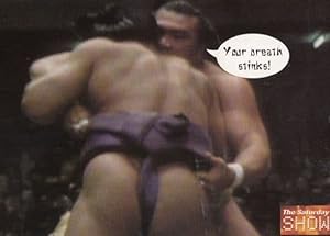 The Saturday Show Breath Stinks Sumo Wrestling BBC TV Advertising Postcard