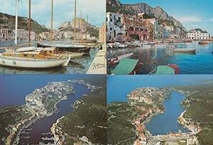 Bonifacio Harbour Fishing Boat Ship + Aerial 3x French France Postcard s