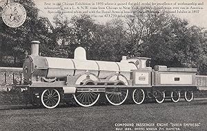 LNWR Compound Passenger Engine Queen Empress Train Old Postcard