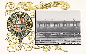 North London Railway Composite Coach Carriage Train Open Air Route Postcard