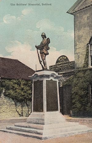 The Soldiers Memorial Bedford Old Military Postcard