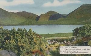 An Irish Ireland Twilight Vintage Poetry Poem Mountain View Postcard