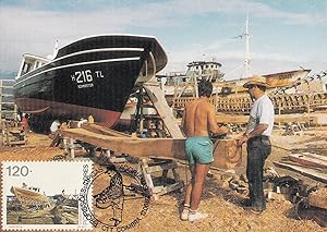 Portugal Portuguese Santo Amaro Boat Carpenter First Day Cover Postcard