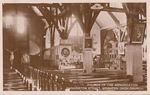 Church Of The Anunciation Brighton Glowing Window Antique Real Photo Postcard