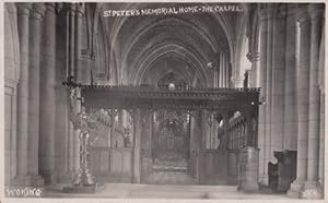 St Peters Woking Memorial Home Chapel Organ Interior Antique Real Photo Postcard
