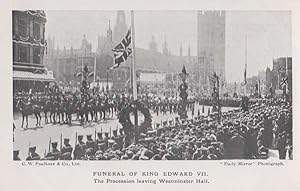 King Edward VII Funeral Westminster Hall Mourners Processions Postcard