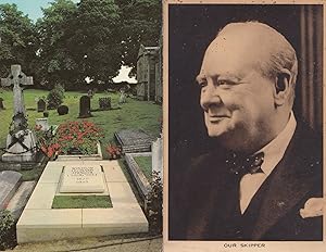 Our Skipper Winston Churchill Grave 2x Postcard