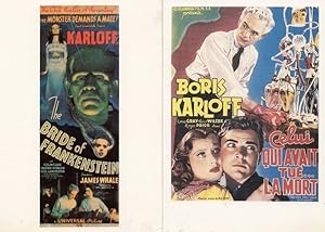 Boris Karloff Qui Avait & Bride Of Frankenstein Film French Art Poster Postcard