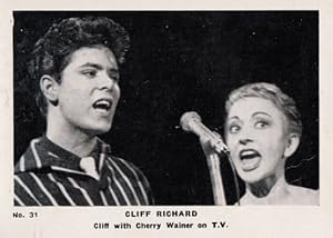 Cliff Richard With Cherry Wainer on Television TV Antique Cigarette Photo Card