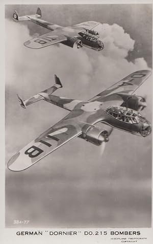 Dornier DO 215 WW2 Bomber Plane with Gnome Rhome Engine Vintage Postcard