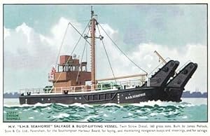 MV SHB Seahorse Salvage Southampton Ship Early Postcard