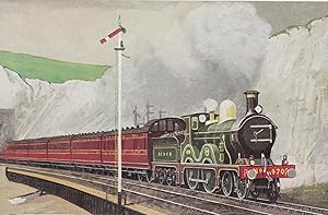 SE & CR 4-4-0 Number 370 Passing Shakespeares Cliff Dover Old Train Postcard