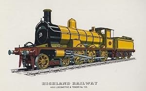 Highland Railway 4-6-0- Tender 103 Locomotive Train Postcard