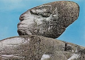 Cabeca Do Preto Giant Winter Rock Serra Da Estrela Portugal Map Postcard