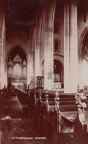 Attleborough Church Organ Interior Norfolk Antique Old Real Photo Postcard