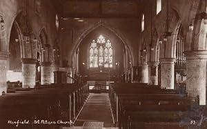 Organ & Altar Henfield St Peters Church Sussex Antique Old Real Photo Postcard