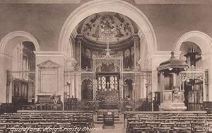 Organ & Interior Guildford Surrey Church Antique Postcard