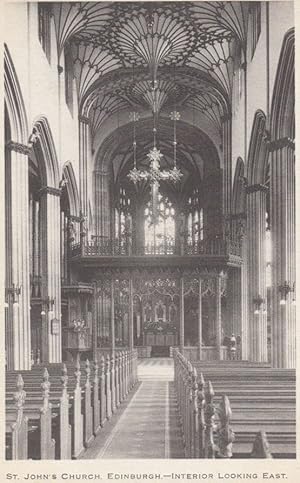 St Johns Church Edinburgh Organ Spectacular Antique Postcard