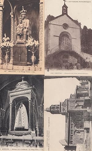 Orvival Chapelle Moulins Cathedrale 4x French Religious Postcard s