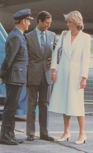 Princess Diana at Dyce Scottish Plane Airport Rare Royal Postcard