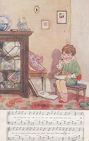 Little Jack Horner Nursery Rhyme Musical Manuscript Postcard