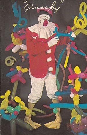 Quacky Duck 1960s Magical Balloon King Television Ohio Circus Clown Old Postcard