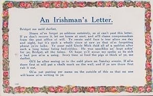 Seller image for An Irishmans Letter To Bridget Love Comic Songcard Antique Poem Postcard for sale by Postcard Finder