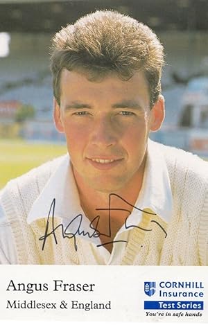 Angus Fraser Middlesex Cricket Cornhill TWO 2x Hand Signed Autograph Photo s