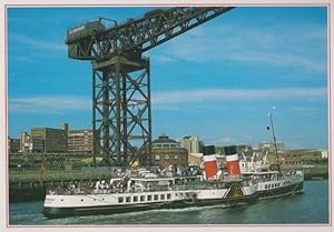Paddle Steamer Ship Waverley Passes Finneston Crane Strathclyde Clyde Postcard