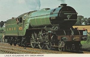 LNER V2 Class 4471 Green Arrow Train Photo Postcard
