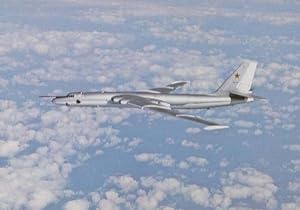 Bison Soviet B Long Range Reconnaissance Aircraft Military Flight Plane Postcard