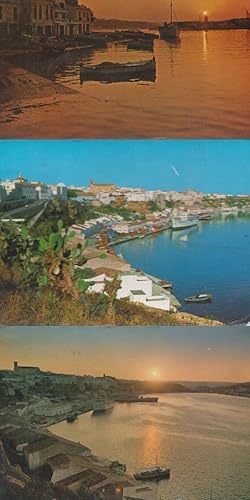 Mahon Harbour Menorca Spanish Fishing Boat 3x Postcard