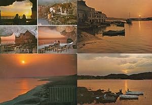 Menorca Fishing Boat Boats at Sunset 4x Spanish Postcard s