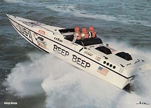 Speedboat Powerboat Champion Beep Beep Boat 1970s Postcard