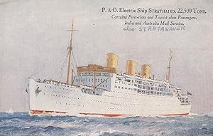 P&O Mail Carrier Electric Steamer Ship Strathaird Antique Postcard