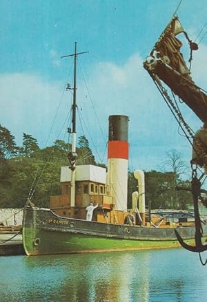 Canute Danish Tug Ship Harbour 1970s Postcard